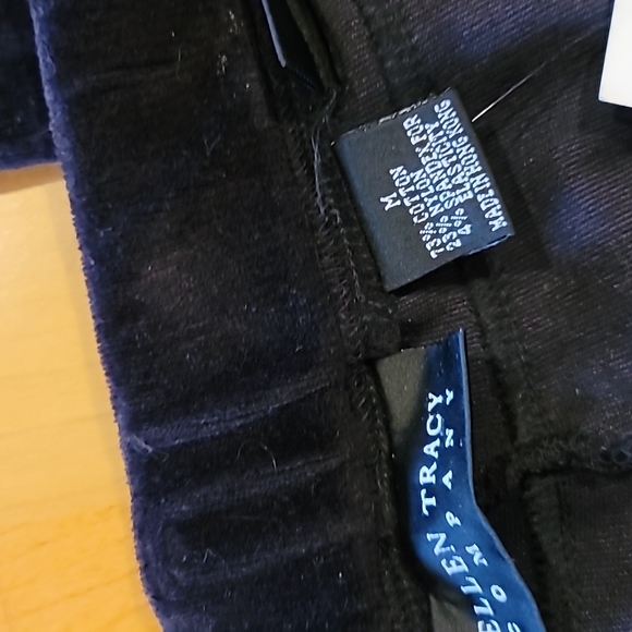 Ellen Tracy Black Velor Slacks - Picture 3 of 5
